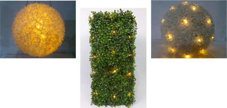 Faux Topiary Trees With Led Lights - Tree (763x362), Png Download