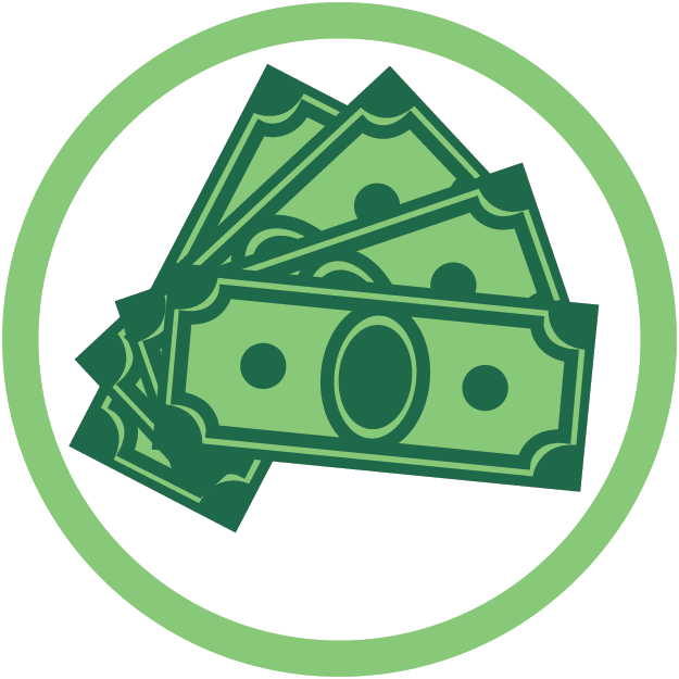Donation Clipart Cash Payment - Money Icon Round Png (625x625), Png Download