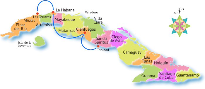 Cuba's Big Its Land Mass Is 42,426 Square Miles About - 15 Provinces Of Cuba (700x305), Png Download