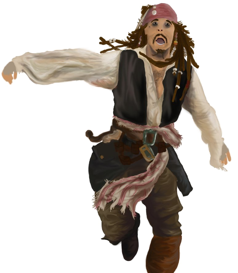 Jack Sparrow Png Image - Johnny Depp Running Pirates Of The Caribbean (819x975), Png Download