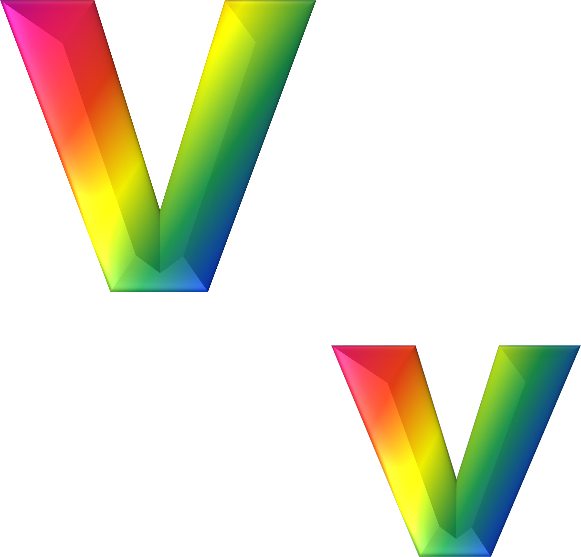 Letter V 3d Abc Alphabet Rainbow 787582 - Letra V Arco Iris (2594x3123), Png Download