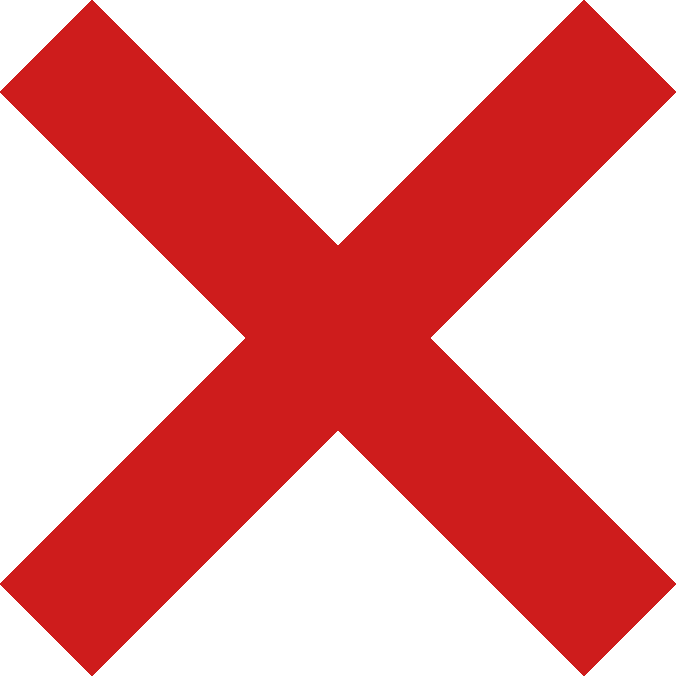 No Tick - Red X (676x676), Png Download