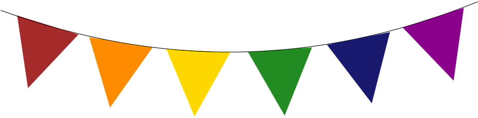 Row Of Pennants In A Rainbow Of Colors - Pennant Flags Clipart (960x480), Png Download