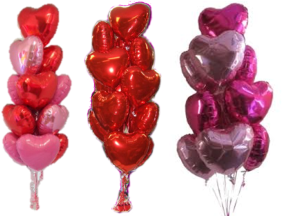 Valentine's Day Balloons - Pink Heart Helium Balloons (430x309), Png Download