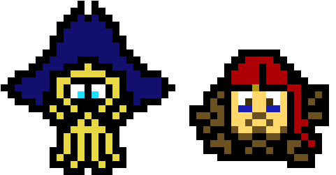Davy Jones Vs Jack Sparrow - Jack Sparrow Pixel Art (710x390), Png Download