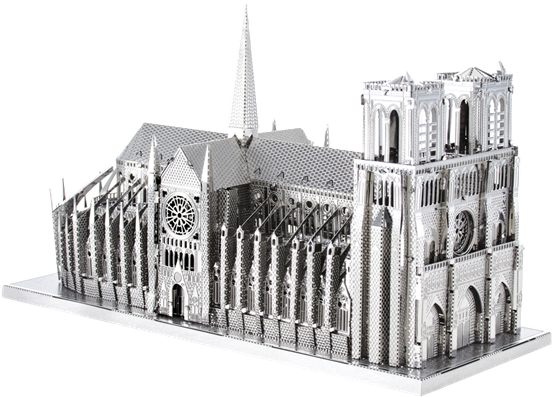 Metal Earth Iconx Notre Dame - Notre Dame Metal Earth (600x417), Png Download
