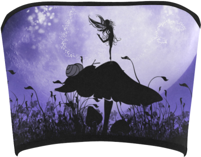 A Beautiful Fairy Dancing On A Mushroom Silhouette - Fairy Silhouette 2 Home Decor Rug - 2' X 3' By Simone (500x500), Png Download