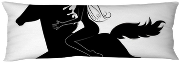 Silhouette Of A Beautiful Fairy Riding On Magical Unicorn - Fée Silhouette (400x400), Png Download