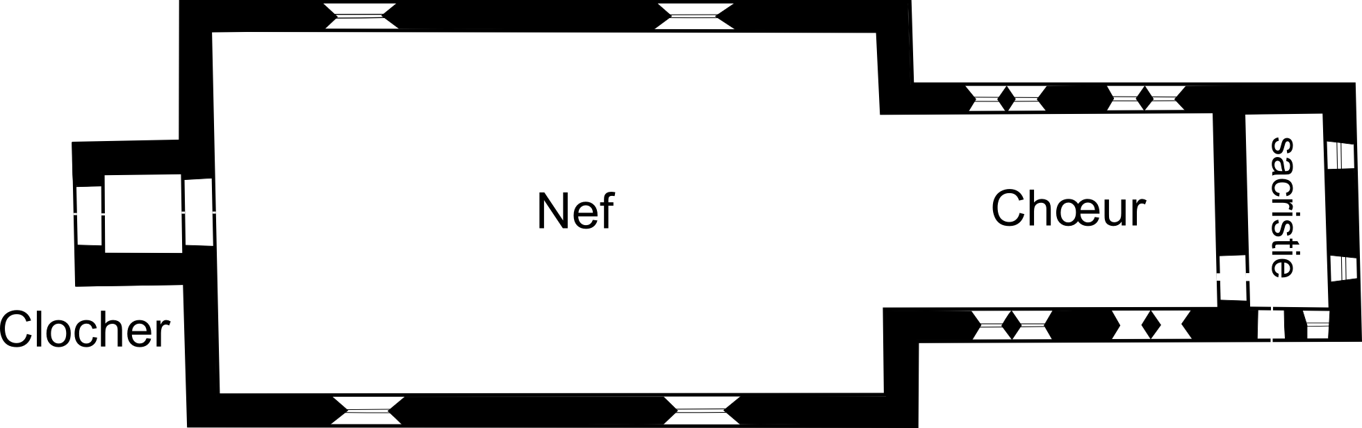 Plan Église Notre-dame - Les Barils (1960x616), Png Download