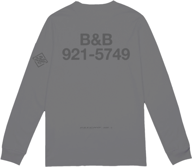 Post Malone Psycho Ls Tee Grey 50 - Long-sleeved T-shirt (720x720), Png Download