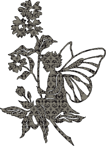 Fairy Silhouette - Fairy With Flowers Silhouette (338x465), Png Download