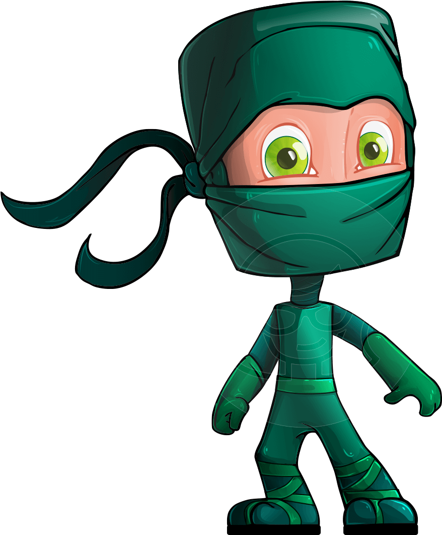 Ninja Cartoon Characters Vector Graphicmama - Cartoon (957x1060), Png Download