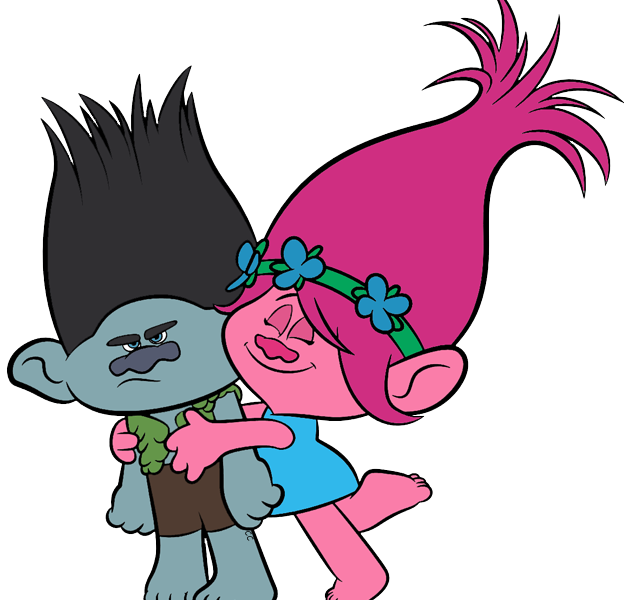 Trolls Poppy Clipart Trolls Movie Clip Art Cartoon - Banderines De Trolls Para Imprimir (624x600), Png Download