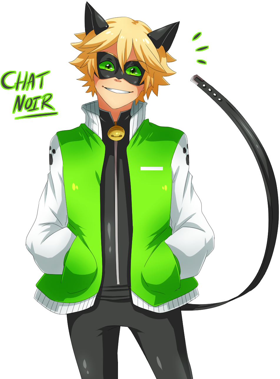 Chat Notr 0 Adrien Agreste Marinette Dupain-cheng Green - Miraculous Ladybug Cat Noir Jacket (1035x1293), Png Download