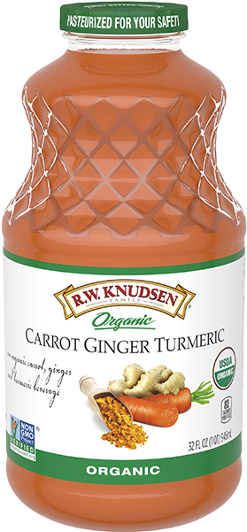Organic Carrot Ginger Turmeric Juice - Rw Knudsen Carrot Juice (300x615), Png Download