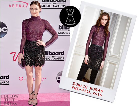 Pretty Little Liar Lucy Hale Wore A Zuhair Murad Long - Bbmas 2017 Red Carpet (561x423), Png Download