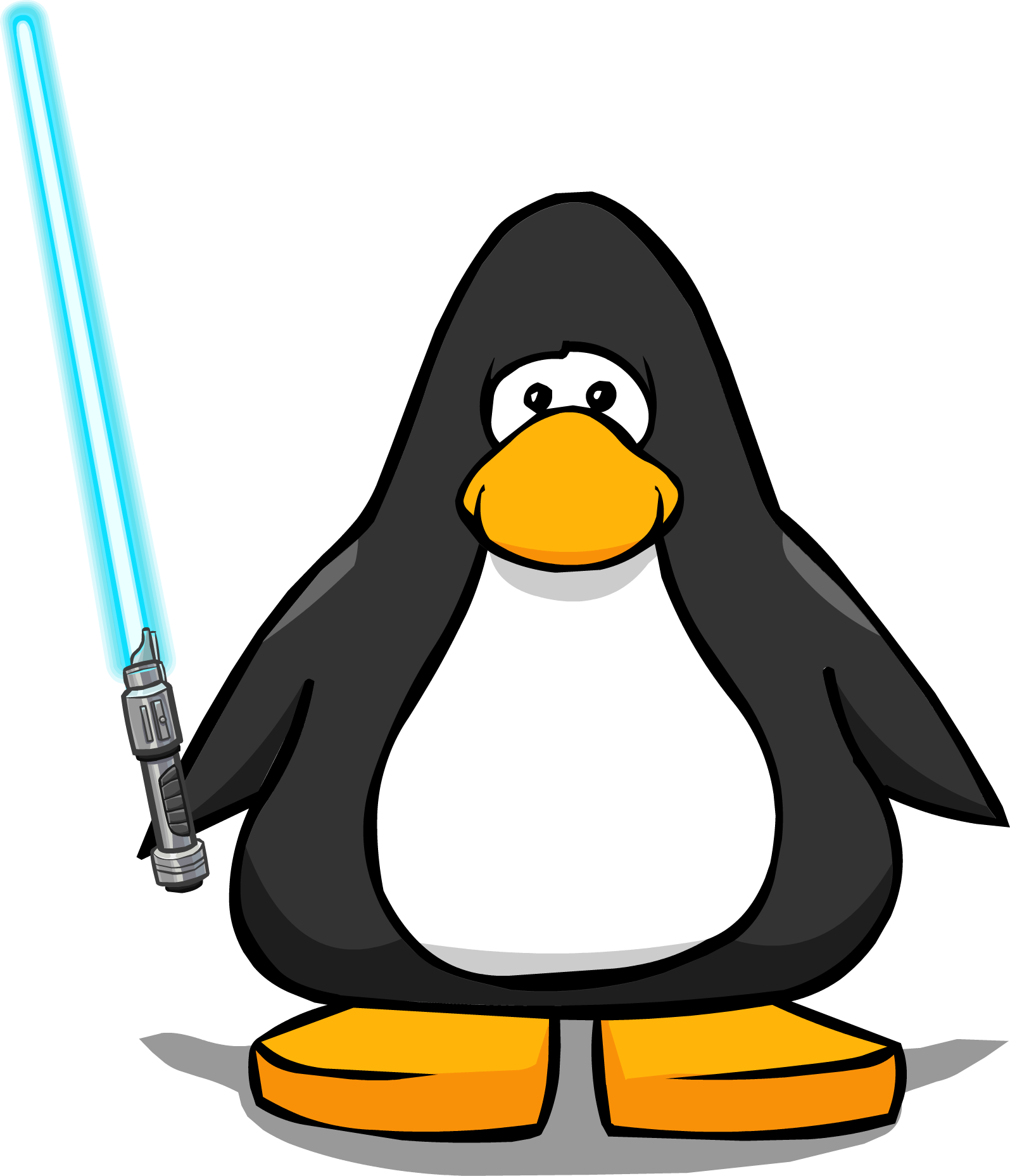 Blue Lightsaber Player Card - Penguin With Hard Hat (1595x1856), Png Download
