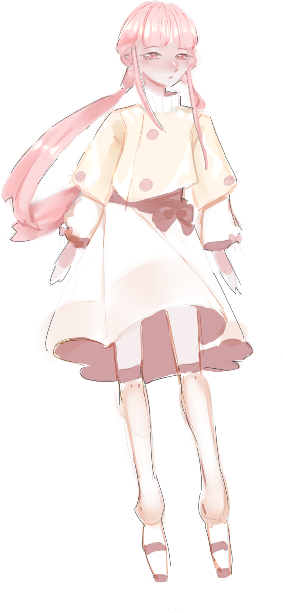 Pastel Sketch：pink - Sketch (960x2467), Png Download