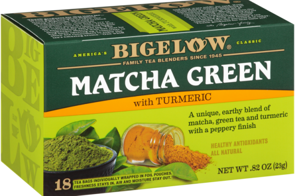 Bigelow Adds Turmeric & Matcha To 2018 Tea Line Up - Bigelow Matcha Green Turmeric Tea (600x400), Png Download