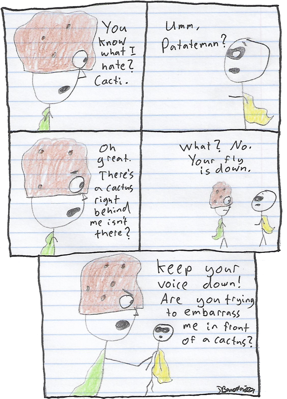 Comic 90 Patateman Cacti - Comics (1000x1428), Png Download