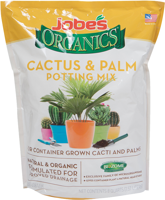 Jobe's Organics Cactus & Palm Potting Mix - Easy Gardener 08788 Mix Potting Cactus-palm 8qt (750x750), Png Download