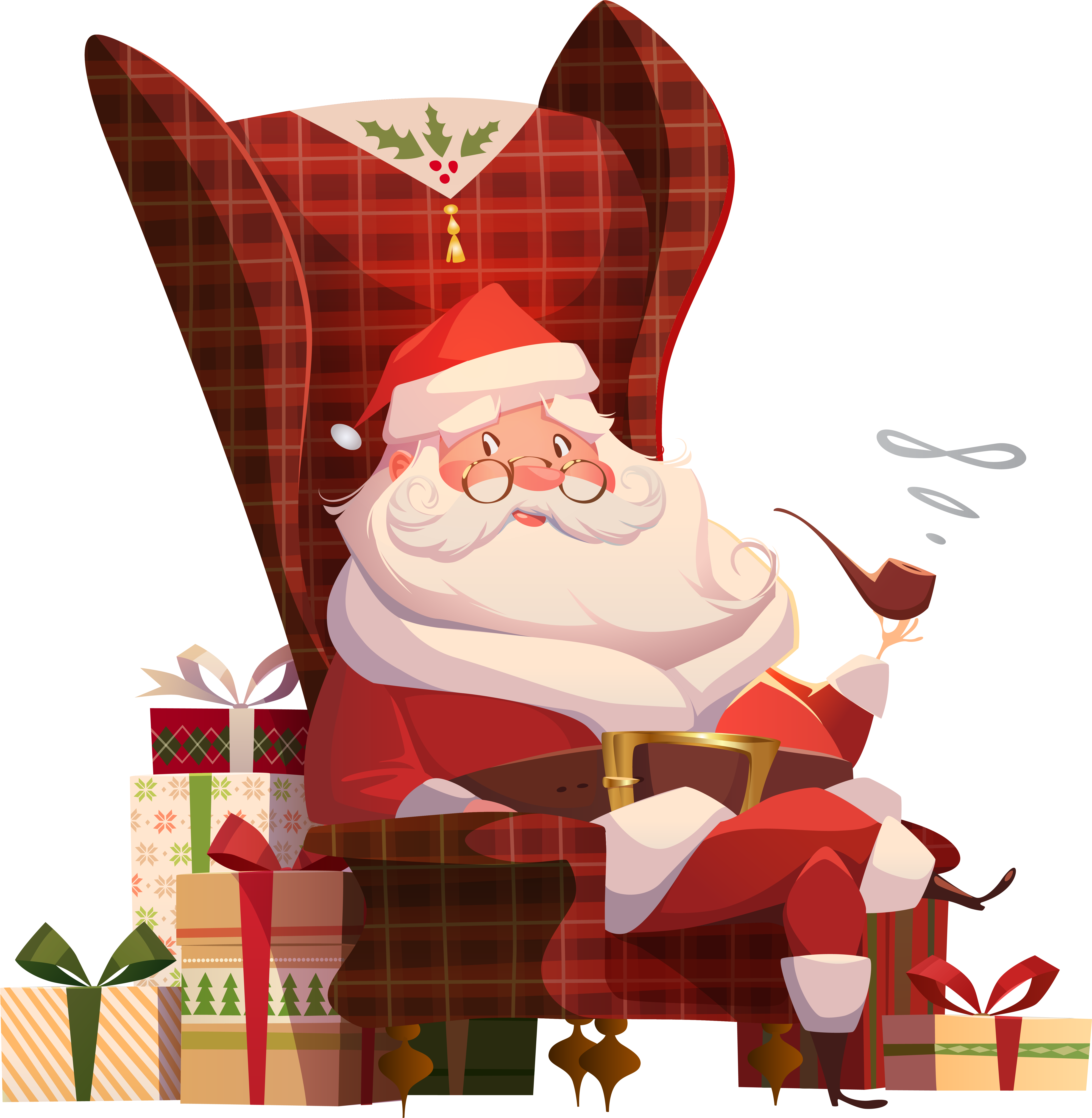 Santa Claus On Chair Transparent Clip Art Image Gallery - Santa Claus (6413x6613), Png Download