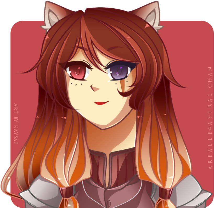 Red Panda Girl Arealle On Toyhouse Png Red Panda Girl - Cartoon (908x879), Png Download