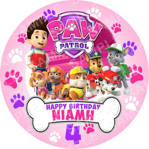 Paw Patrol Edible Cake Topper - Paw Patrol 2017 Calendar (500x500), Png Download