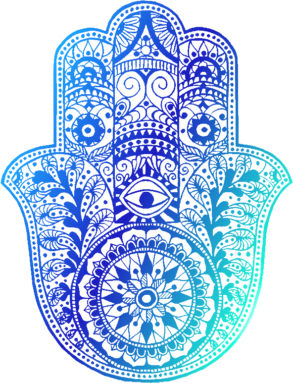 Hamsa Hand Blues - De Mandalas De Animales (613x800), Png Download