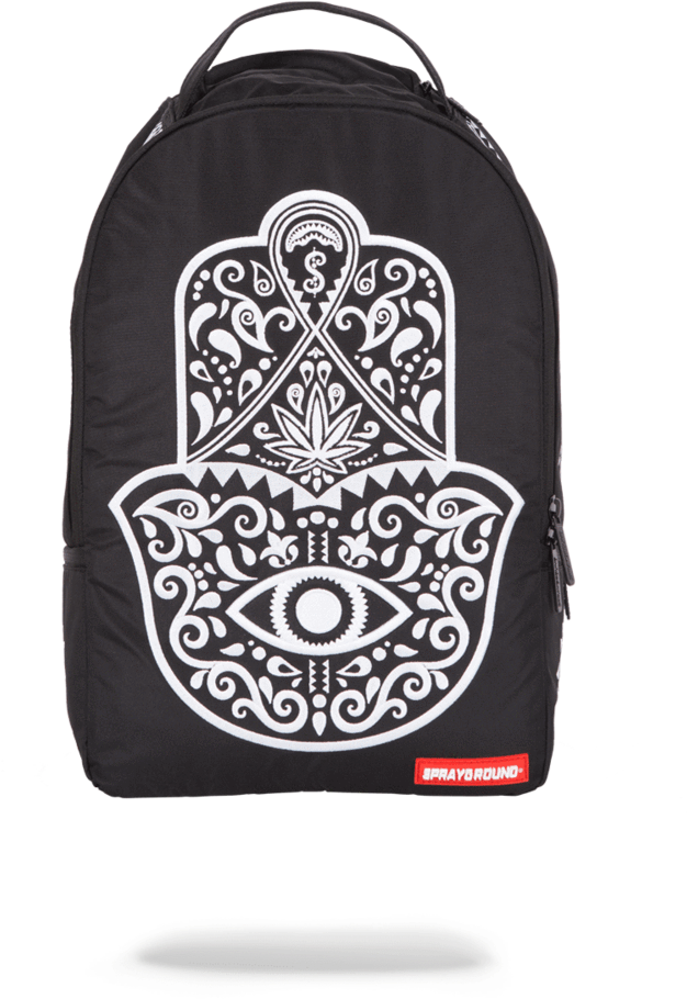$0 - - Sprayground Hamsa Embroidered Backpack | Black (802x1023), Png Download