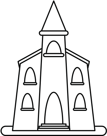 Religion Clipart Church Building - Outline Church (550x550), Png Download