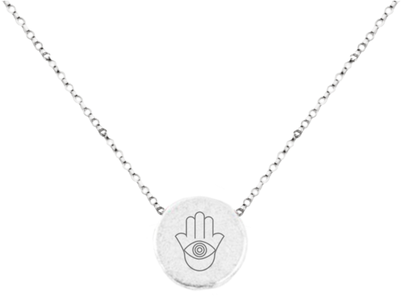 Hamsa "eye Of Protection" Necklace - Pendant (602x602), Png Download