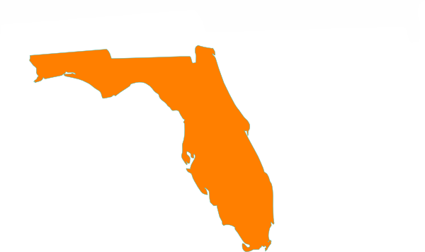 Florida Clip Art - Florida Map (600x356), Png Download