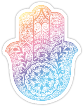 Rainbow Hamsa By Adjsr - Mano De Fatima A Color (375x360), Png Download