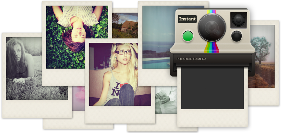 They Also Let You Add Writing To The Bottom Part Of - Vintage Polaroid Camera (960x435), Png Download