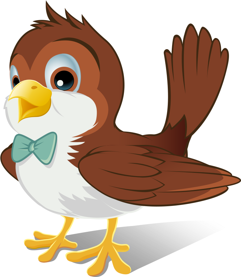 Bird Png Clipart - Sparrow Cartoon Png (912x997), Png Download