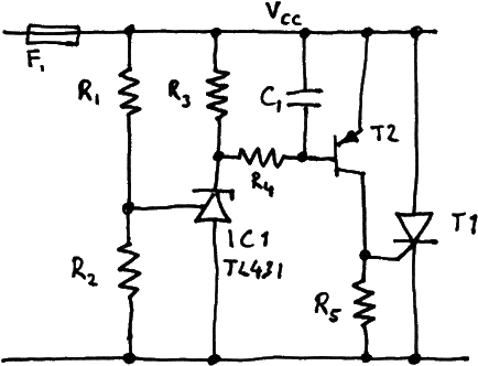 Precision Crowbar Circuit - Tl431 Crowbar (468x350), Png Download