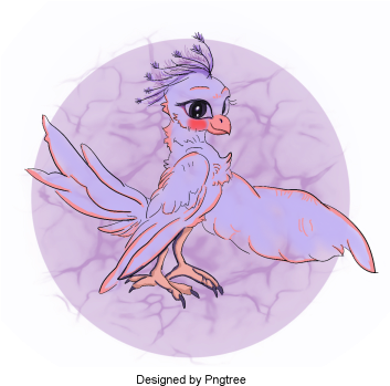 Simple Hand Painted Cartoon Bird Material, Cartoon, - Portable Network Graphics (360x360), Png Download