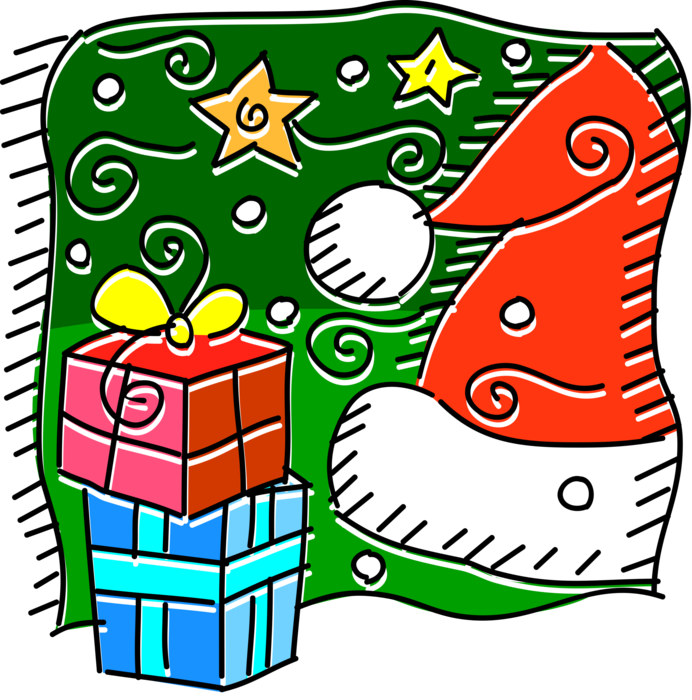 Vector Presents Holiday Png Black And White Library - Gift (692x700), Png Download