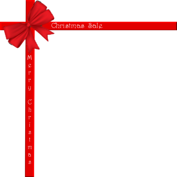 Christmas Red Ribbon Holiday Sale Icon (570x570), Png Download