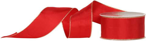 Red Wired Gold Edge Ribbon - Tent (480x480), Png Download