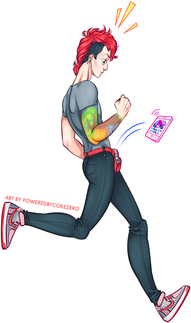 Josh Runs By Poweredbycokezero On Deviantart Banner - Drawing (900x1273), Png Download