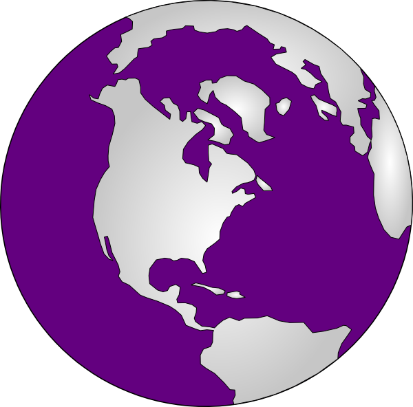 Purple And Silver Cross Clip Art At Clker - Travel Planet Brochure Earth (600x592), Png Download