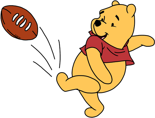 Winnie The Pooh Kicking Football - Winnie The Pooh Throwing A Ball (541x409), Png Download