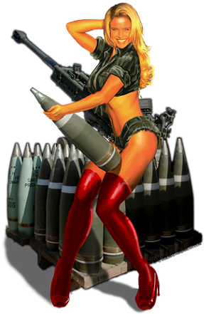 Artillery Pin Up Girl (407x450), Png Download