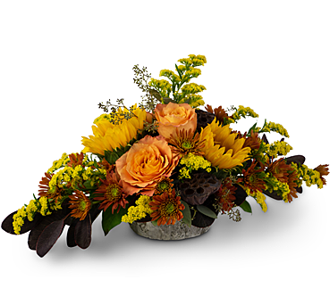 Woodland Sunset Flower Arrangement - Bloomingdays Flower Shop (368x460), Png Download