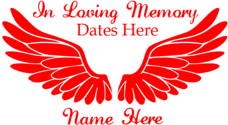 Loving Memory Wings - Loving Memory Decal (480x280), Png Download