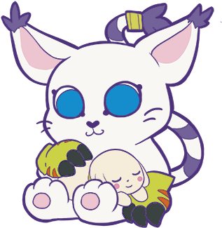 • Print Digimon Palmon Patamon Gatomon Gabumon Agumon - Digimon Adventure (352x361), Png Download