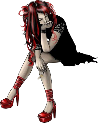 Goth-smoker - Gothic Girl Clipart Png (322x400), Png Download