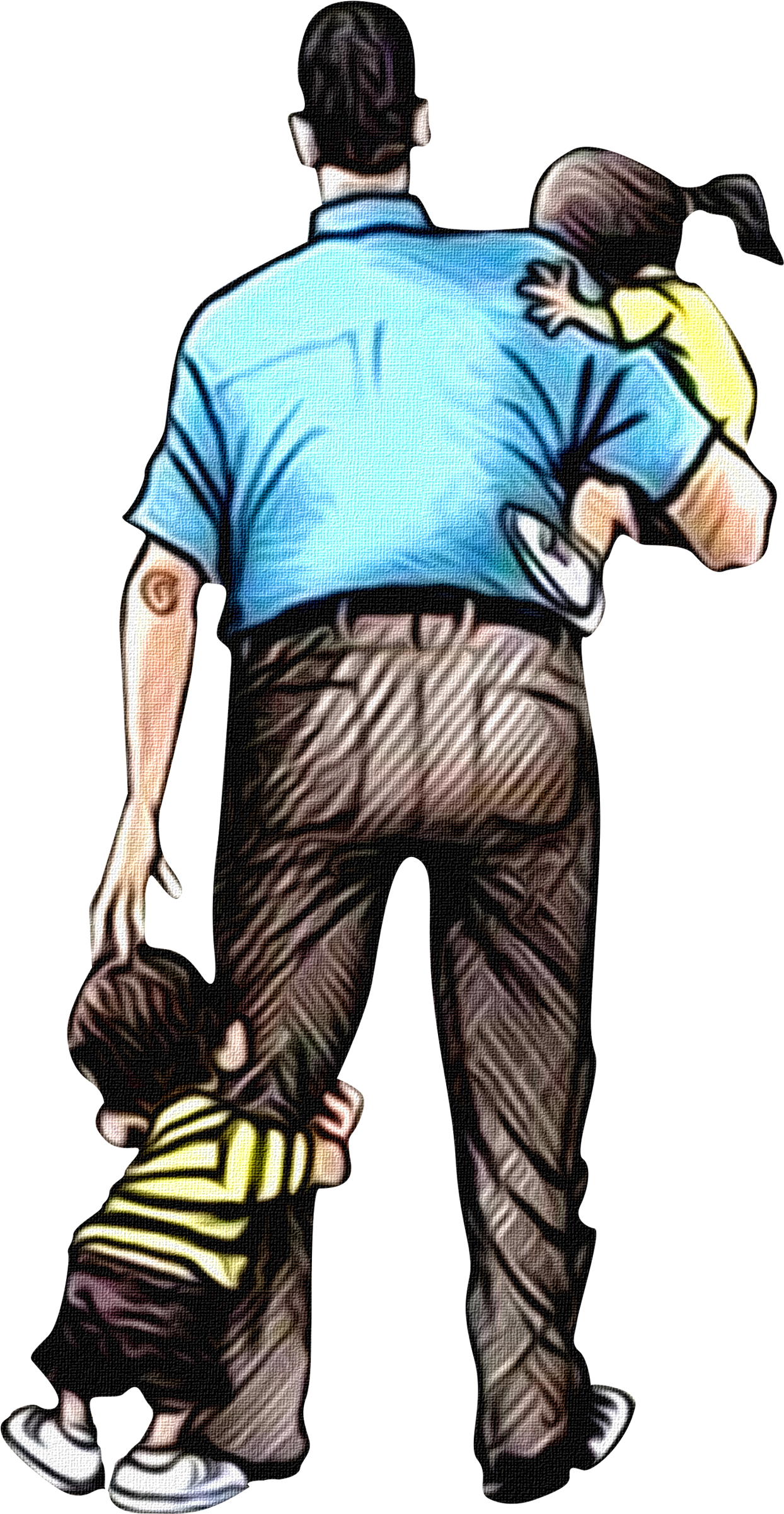 Hand Drawn Cartoon Father Decoration Vector - Father (2000x2948), Png Download